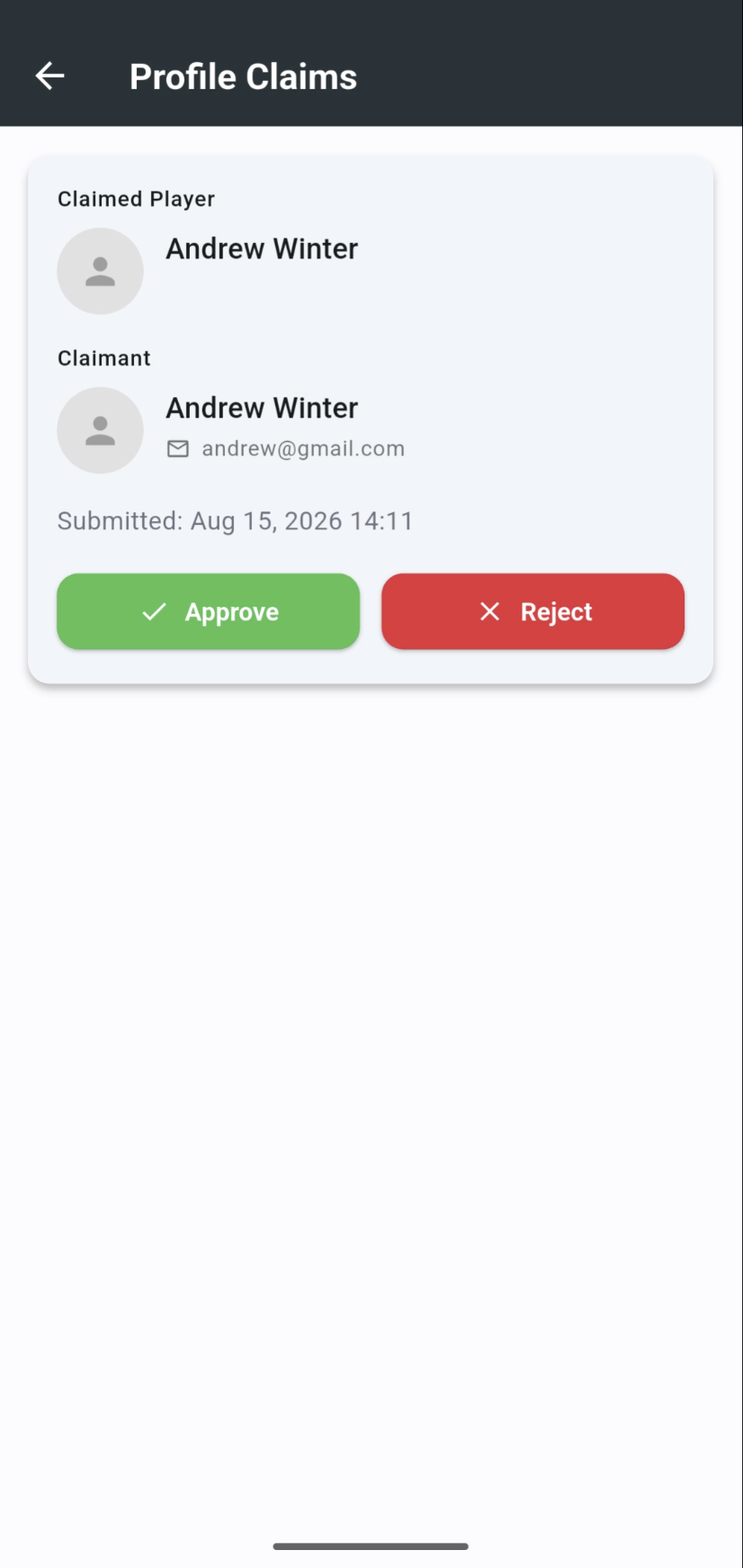 Approve or reject a profile claim