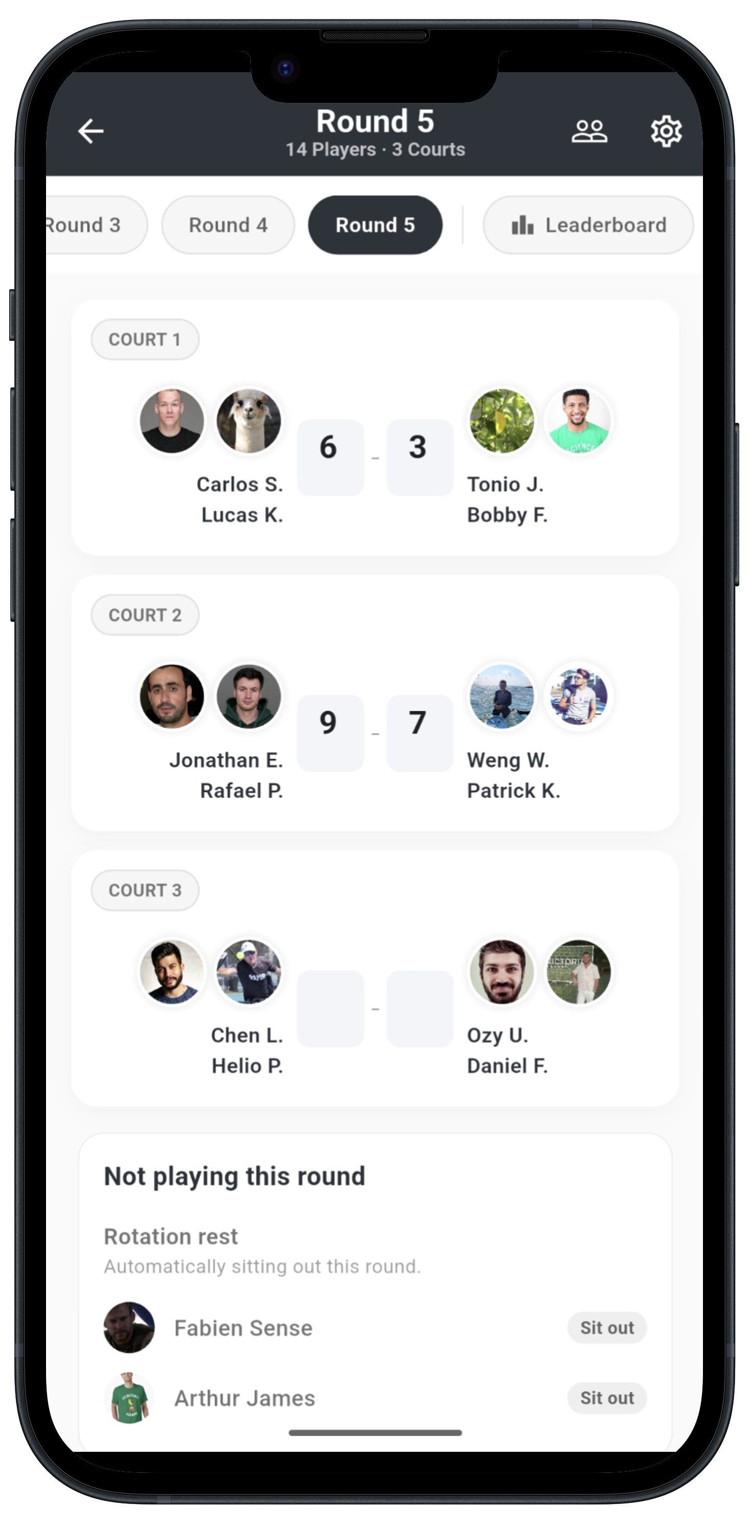 SliceWin Americano Round Matchmaking