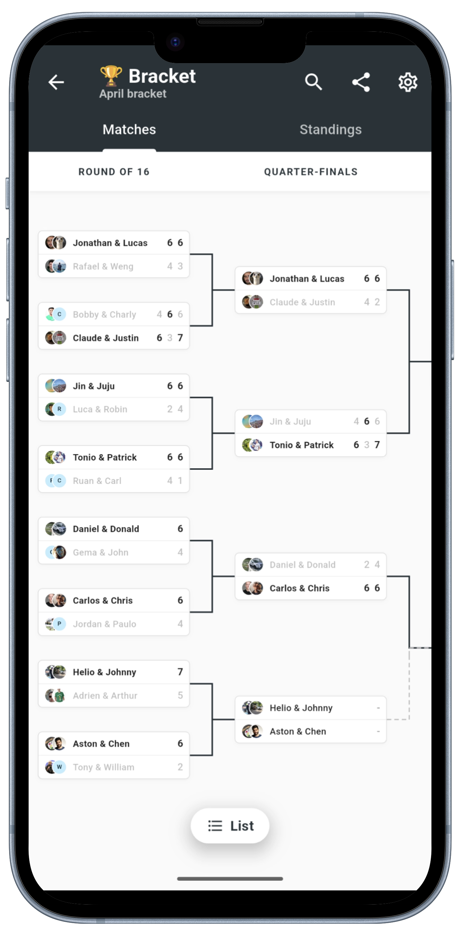Visual Tournament Bracket Tree in SliceWin