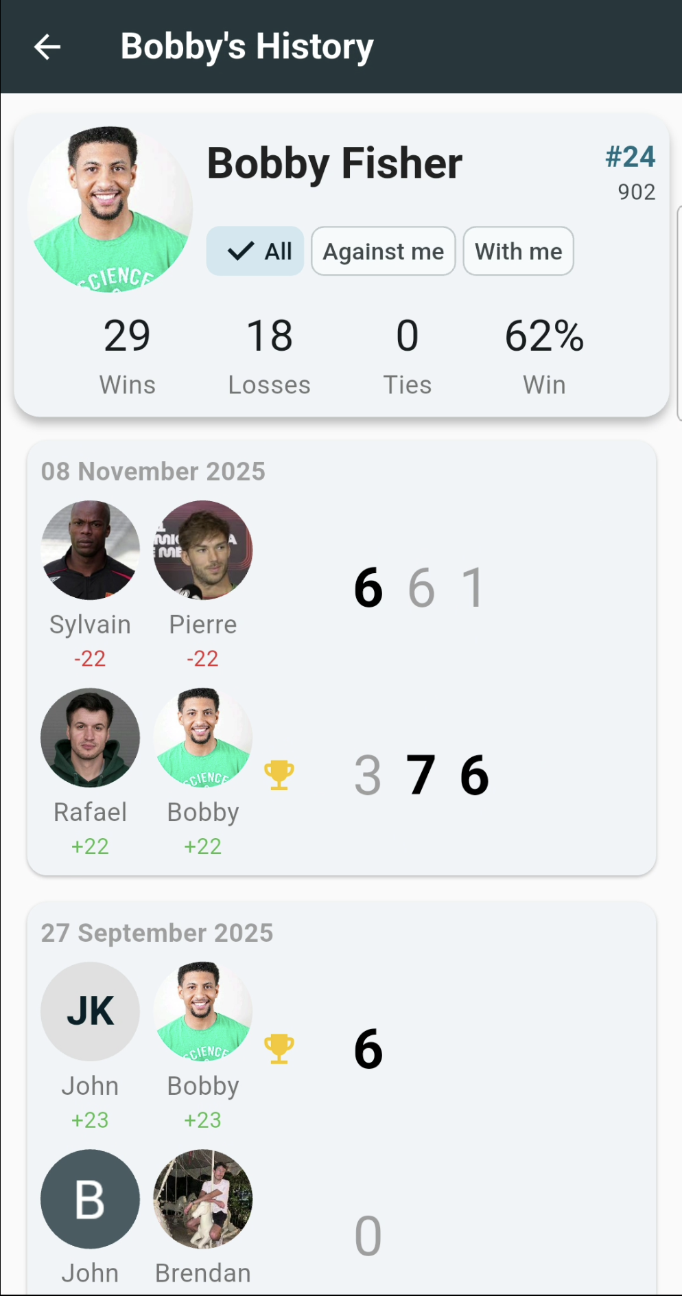 SliceWin Match History